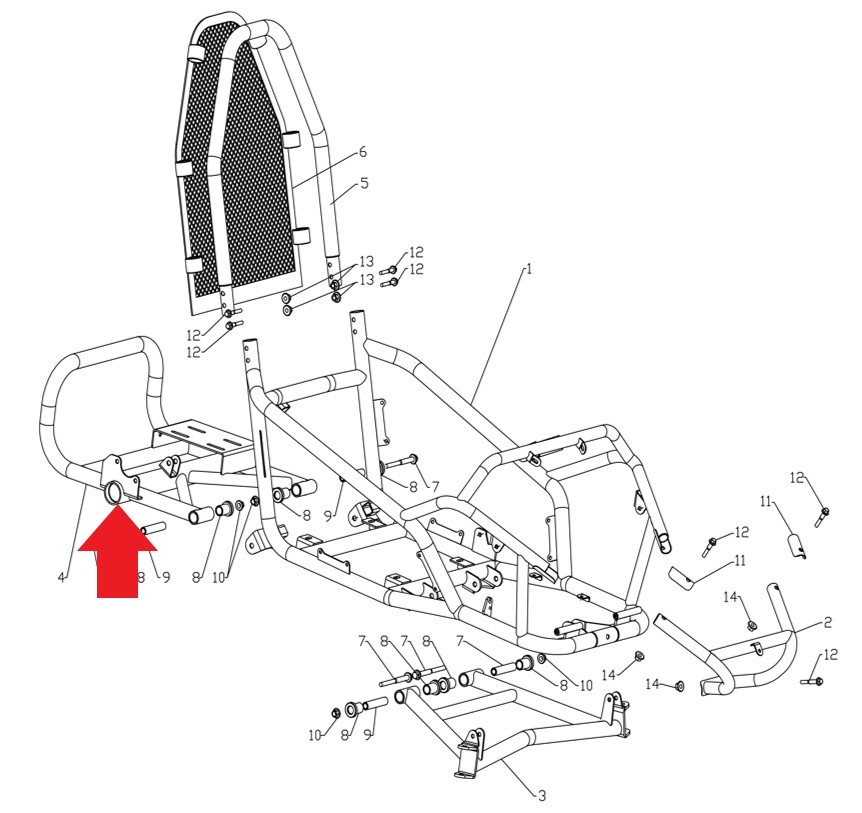 Rear Swing Arm (Black) - Electric 1000w Mud Monster