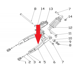 Rear Swing Arm - RFN 70cc / 110cc Thunder Dirt Bike