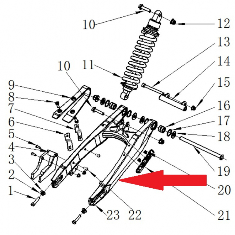 Rear Swing Arm - RFN 125cc / 140cc Thunder Dirt Bike