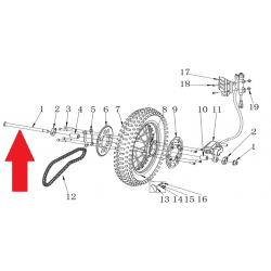 Rear Wheel Axle (M14 x 1.5 x 225mm) - RFN Thunder Pro 110cc Dirt Bike