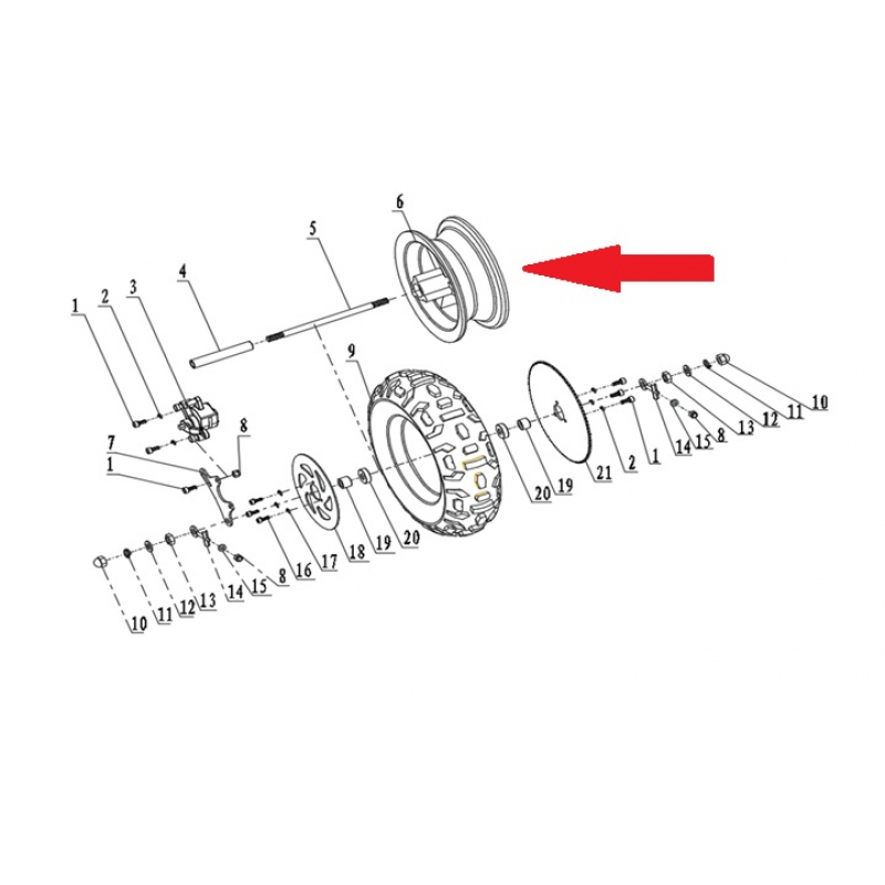 Rear Wheel Rim - 250w Monkey Bike