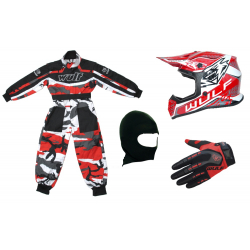 Red Camo Wulfsport Clothing & Helmet Discount Bundle Deal