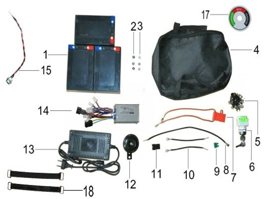 Upgraded 15Ah Renegade Electric Quad Battery Set 12v (3pcs Lead Acid)
