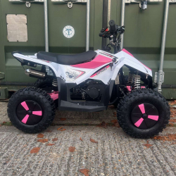 Renegade Ranger 50cc Kids Mini Petrol Quad Bike - Pink /  White - Limited Edition (Fully Assembled)