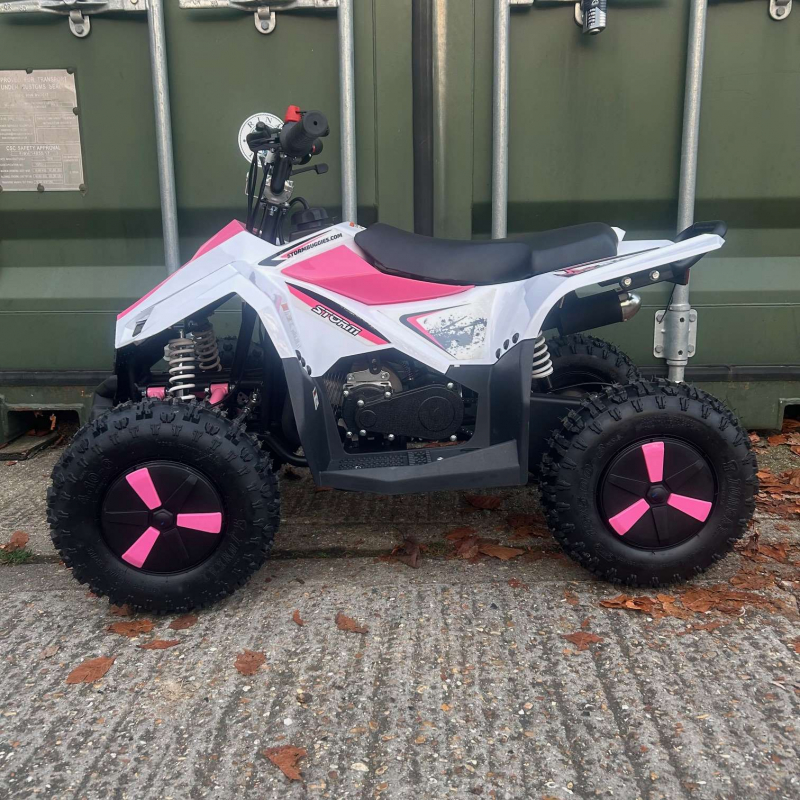 Renegade Ranger 50cc Kids Mini Petrol Quad Bike - Pink /  White - Limited Edition (Fully Assembled)