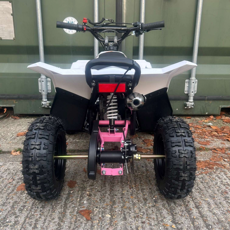 Renegade Ranger 50cc Kids Mini Petrol Quad Bike - Pink /  White - Limited Edition (Fully Assembled)