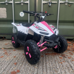 Renegade Ranger 50cc Kids Mini Petrol Quad Bike - Pink /  White - Limited Edition (Fully Assembled)
