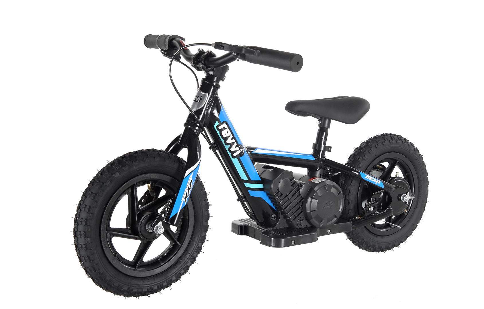 Kids 100w Electric Balance Bike - Revvi Twelve - Blue
