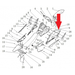 Right front side plastic - RFN 125cc / 140cc Thunder Dirt Bike