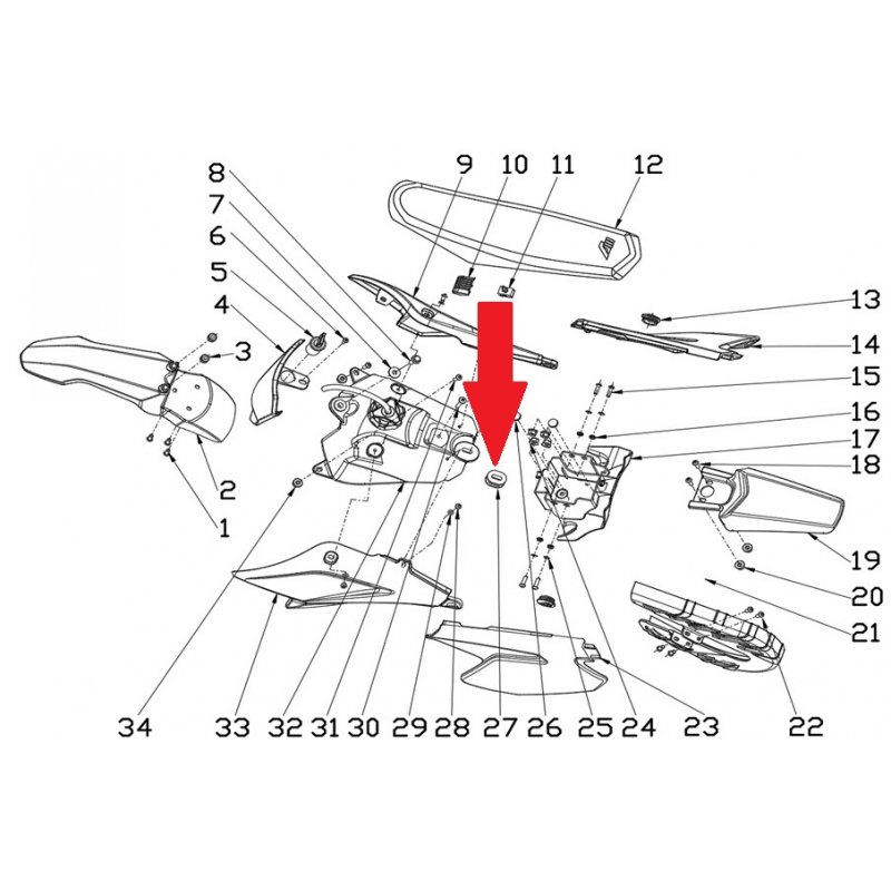 Rubber spacer - RFN 70cc / 110cc Thunder Dirt Bike