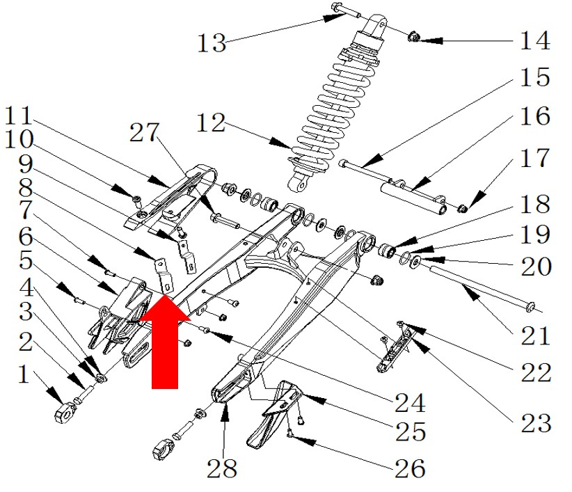 RXF Freeride Chain Cover Bracket Rear