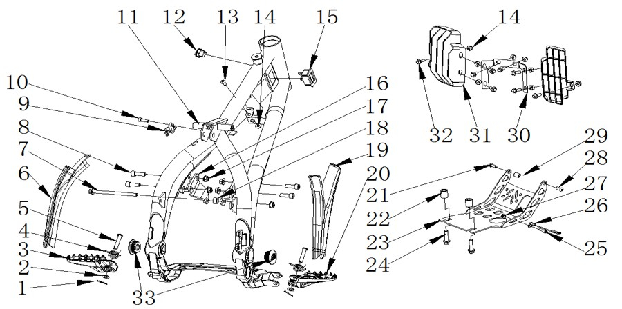 RXF Freeride 140cc Frame