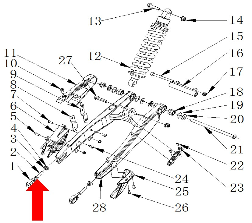 RXF Freeride Hex Bolt M8 x 60 x 1.25mm