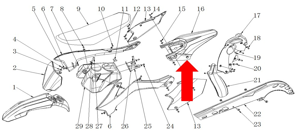 RXF Freeride Rear Fender 1 - Blue