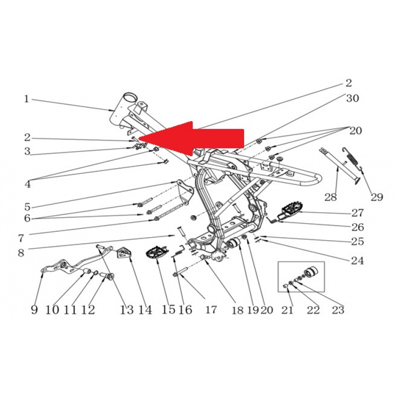 Screw (M6 x 20mm) - RFN Thunder Pro 110cc Dirt Bike