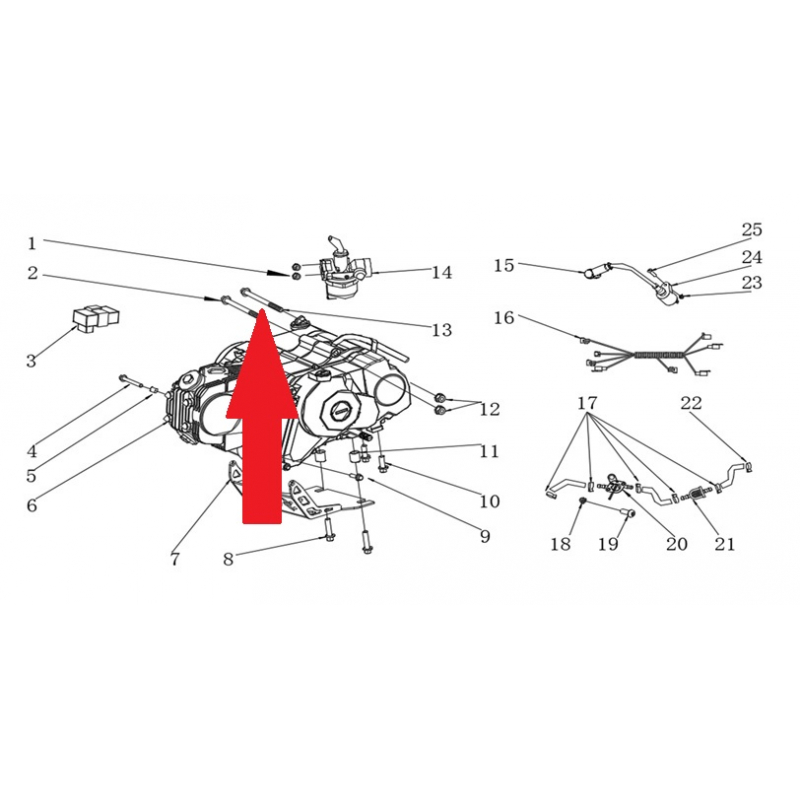 Screw (M8 x 1.25 x 105mm) - RFN Thunder Pro 110cc Dirt Bike