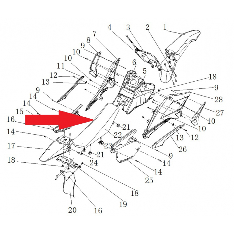 Seat (Blue) - RFN 125cc / 140cc Thunder Dirt Bike