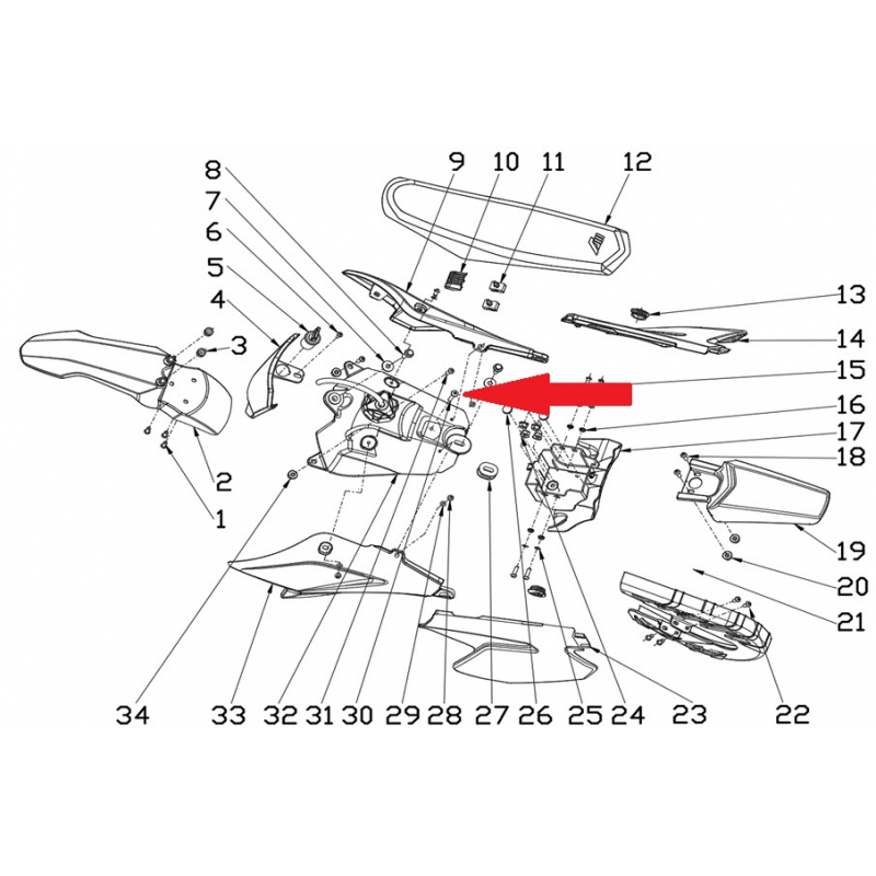 Seat mounting screw - RFN 70cc / 110cc Thunder Dirt Bike