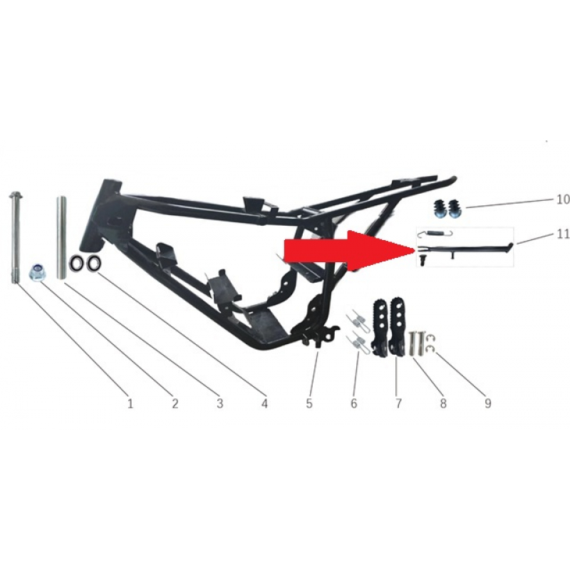 Side Stand & Spring - Storm 800w Dirt Bike