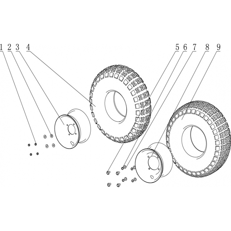 8" Rear Wheel Rim - Sniper Pro 120cc Quad Bike