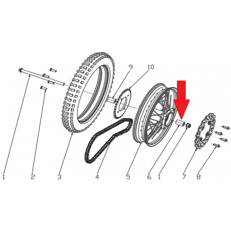 Spacer (12.5 x 22 x 34.5) - RFN 70cc / 110cc Thunder Dirt Bike