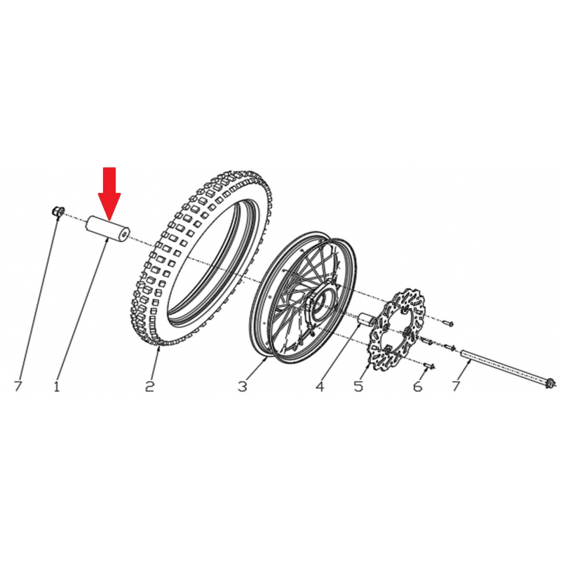 Spacer (12.5 x 22 x 16mm) - RFN 70cc / 110cc Thunder Dirt Bike