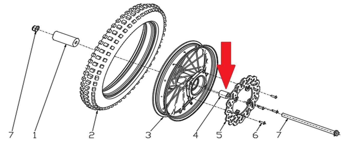 Spacer (12.5 x 22 x 27mm) - RFN 70cc / 110cc Thunder Dirt Bike