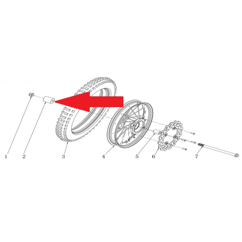 Spacer (15.5 x 22 x 26mm) - RFN Thunder Pro 110cc Dirt Bike