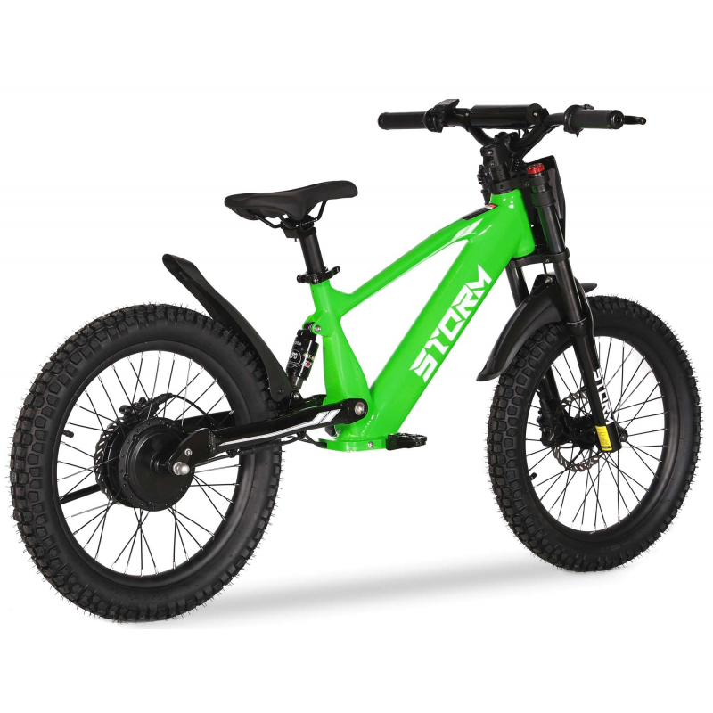 Storm 20" 500w Kids Electric Motorbike - Green