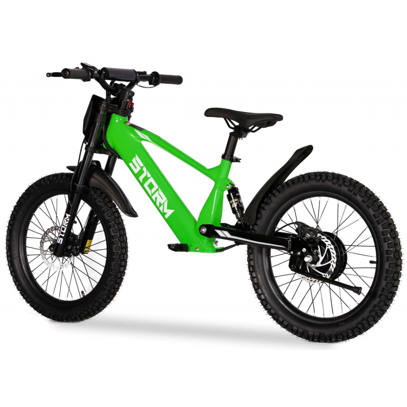 Storm 20" 500w Kids Electric Motorbike - Green