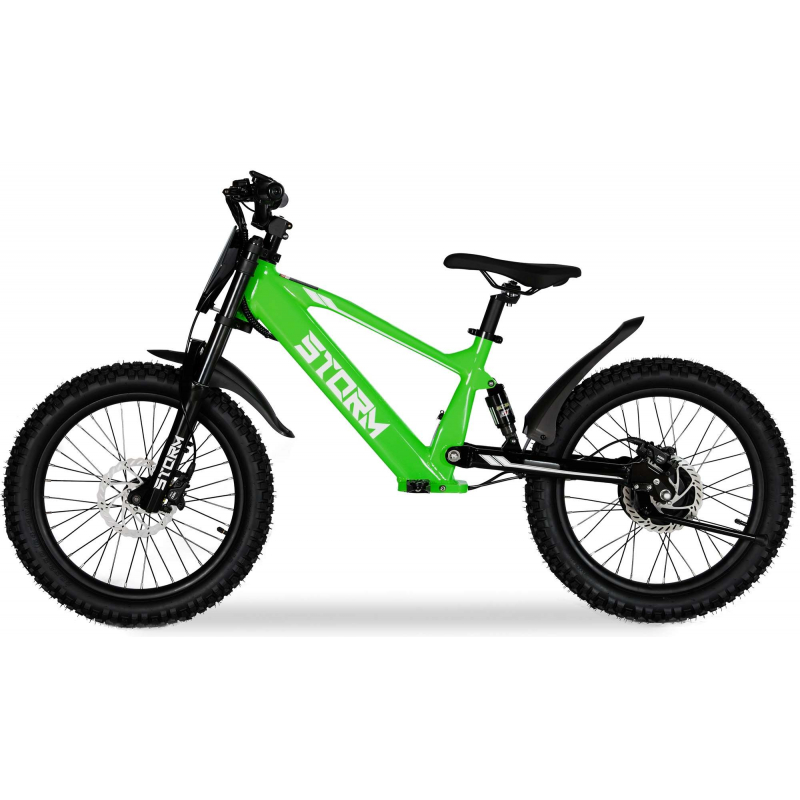 Storm 20" 500w Kids Electric Motorbike - Green