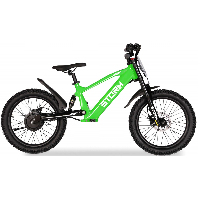 Storm 20" 500w Kids Electric Motorbike - Green