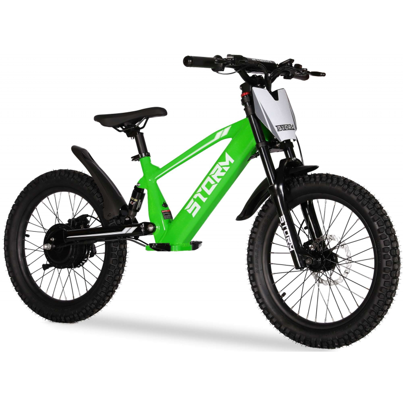 Storm 20" 500w Kids Electric Motorbike - Green