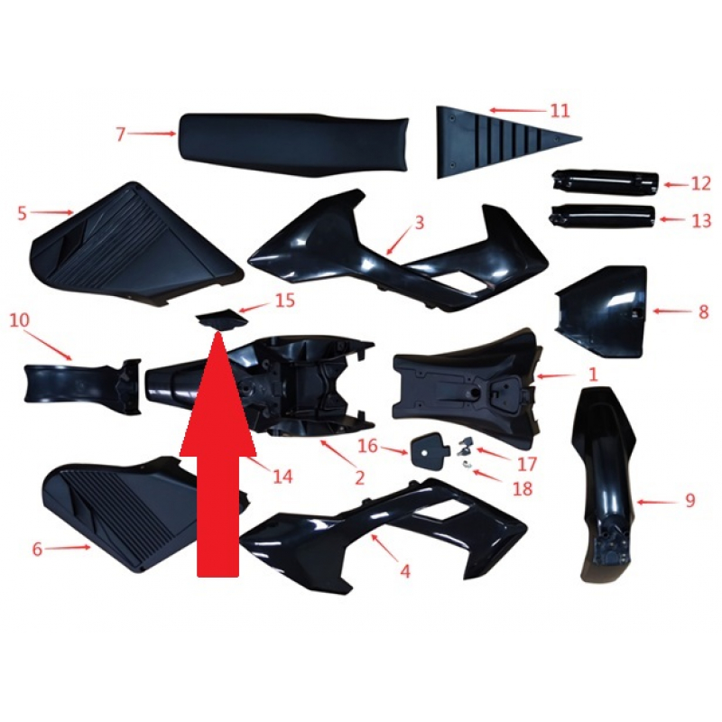 tail fairing garniture,right - 1200w & 2000w Electric Dirt Bike