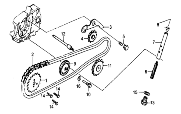 Sprocket Shaft, Oil Pump - RFZ Dirt Bikes