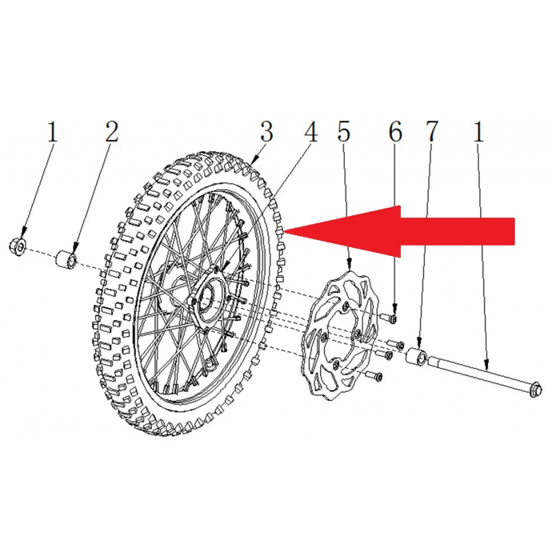 Tire with inner tube - RFN 125cc / 140cc Thunder Dirt Bike