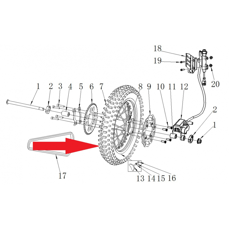 Tire with inner tube- RFN 125cc / 140cc Thunder Dirt Bike