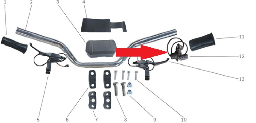 Twist Grip Throttle Assembly - Storm 800w Dirt Bike