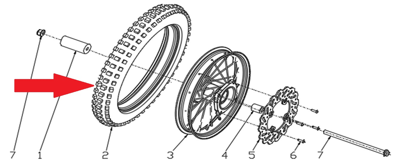Front Tyre - RFN 70cc / 110cc Thunder Dirt Bike