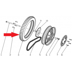 Rear Tyre - RFN 70cc / 110cc Thunder Dirt Bike