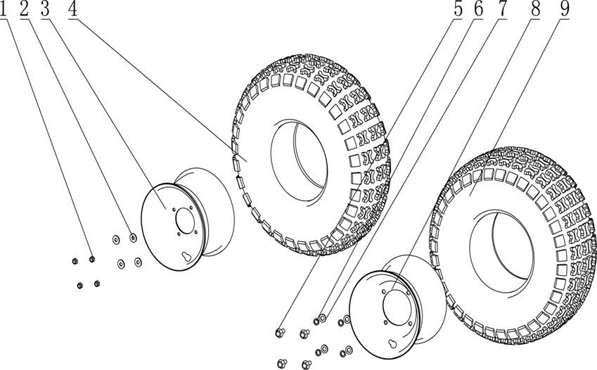 Wheels, Rims & Tyres - Apollo Sniper 120ccc Quad Bike