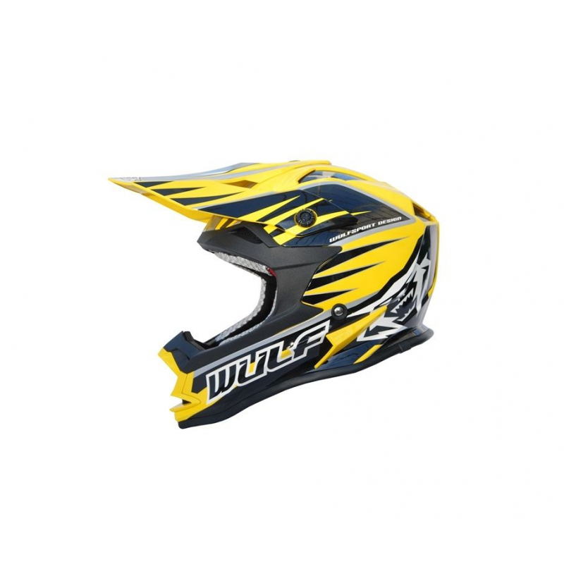 Wulfsport Adults motocross yellow helmet