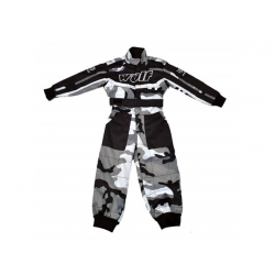 Wulfsport Cub MX Racing Suit - Camouflage Red, Blue, Grey, Pink, Black and Orange.