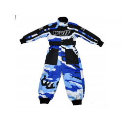 Wulfsport Cub MX Racing Suit - Camouflage Red, Blue, Grey, Pink, Black and Orange.